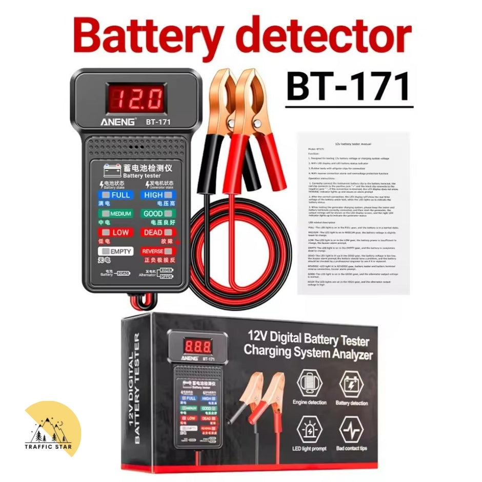 Battery Tester Monitor BT-171 Status Indicator Internal Resistance Capacity 12V Car Detector