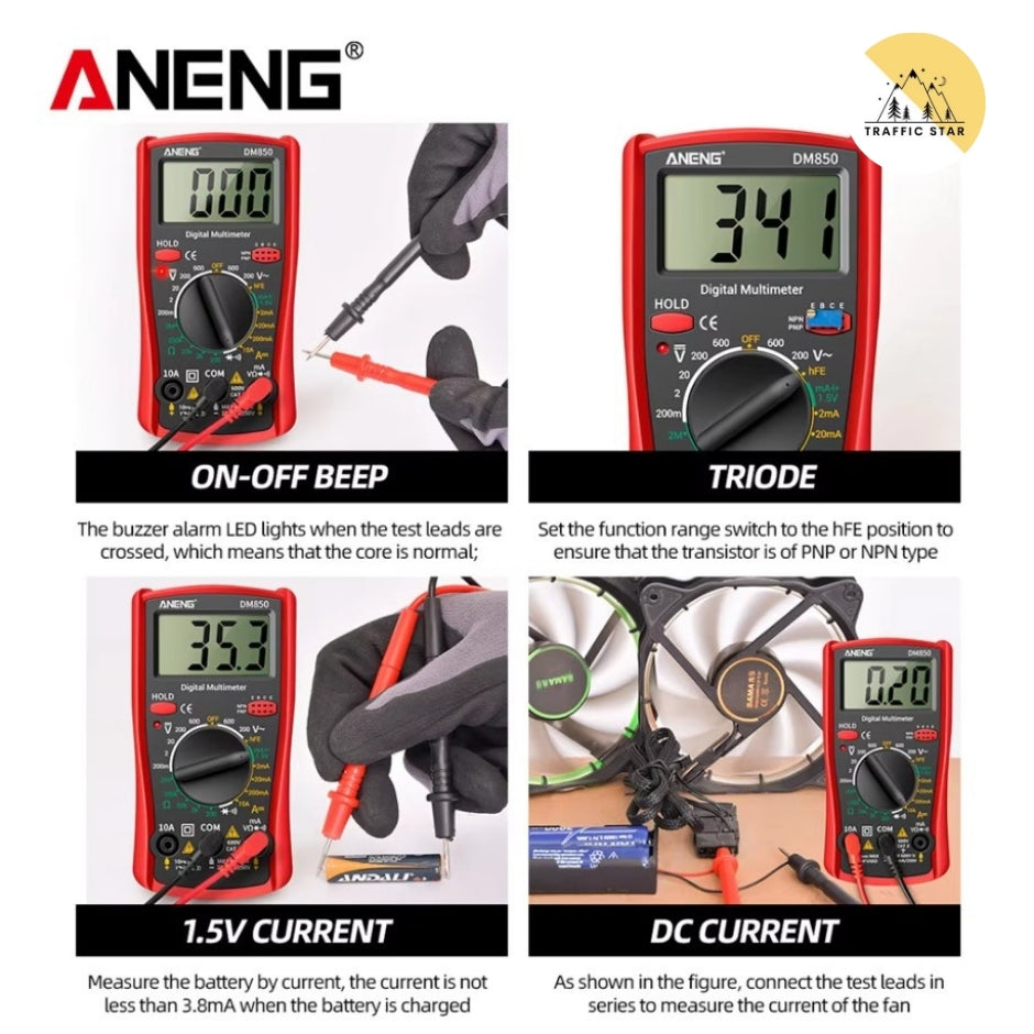 Aneng DM850 Digital Multimeter AC/DC Voltage Tester