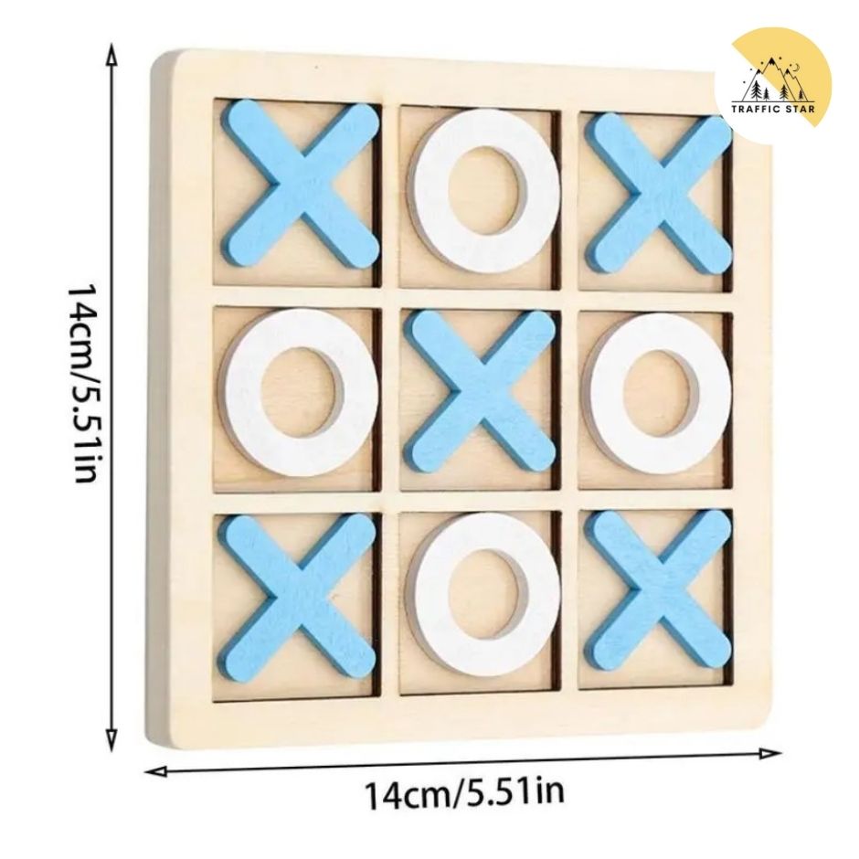 Classic Wooden Tic-Tac-toe Board Game