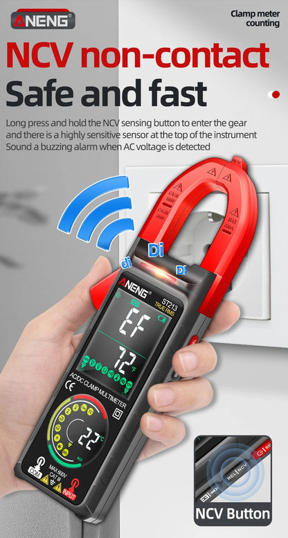 ANENG ST213 VA Clamp Meter Color Display Reverse Multimeter CAT III 6000 Counts True RMS Tester DC/AC Voltage Current Meter