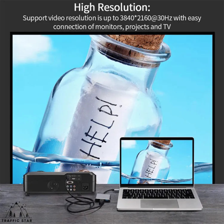 3 in 1 Adapter USB-C to HDMI, USB-C Can Charge PD 60 W USB-A  USB 3.0 5Gbps