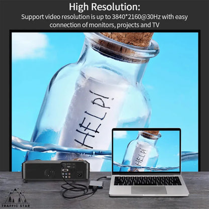 3 in 1 Adapter USB-C to HDMI, USB-C Can Charge PD 60 W USB-A  USB 3.0 5Gbps