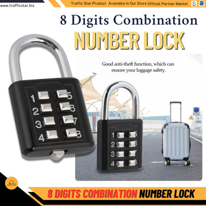 8 Digit Password Combination Luggage Zinc Alloy Suitcase Code Smart Lock Code Padlock Anti-theft Lock