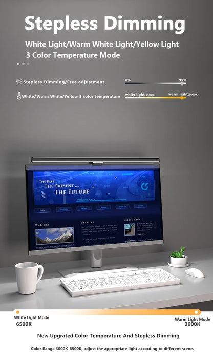 50cm Computer Monitor Light Bar Screen Hanging Lights Stepless Dimming USB Desk Lamp For Study Reading Light Table Monitor Lamp