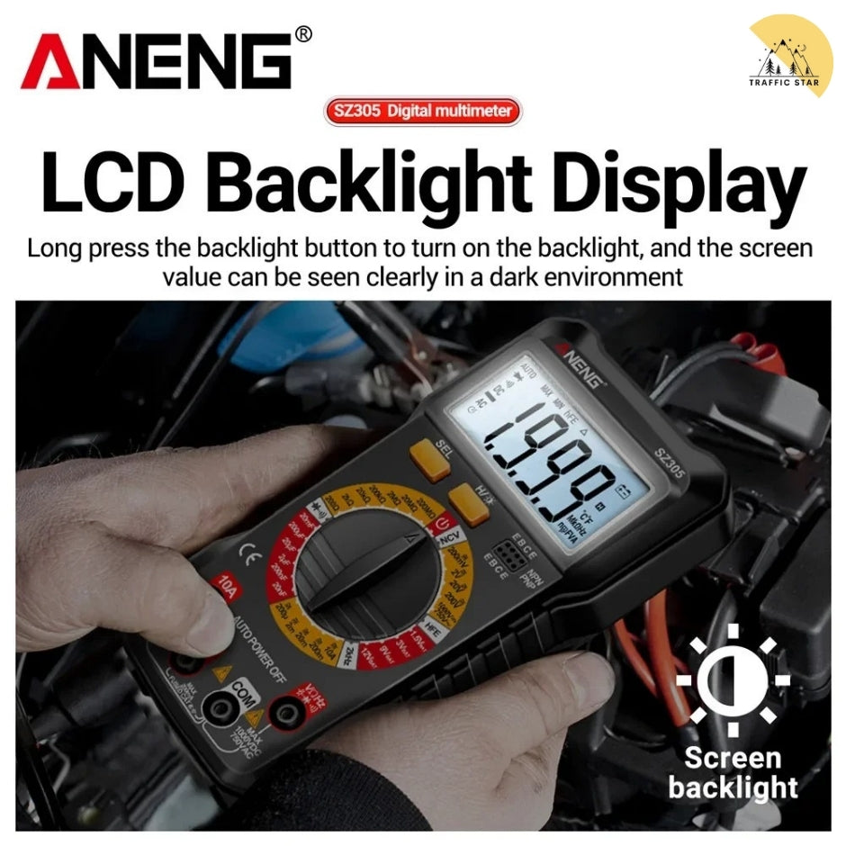 ANENG SZ305 Professional Multimeter 1999 Counts AC/DC Voltage Tester Ammeter Capacitor hFE Triode Hz Detector Electrician Tools