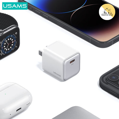 USAMS PD20W/30W Type-C Fast Charger PD3.0 QC4.0 2 Pin US Plug