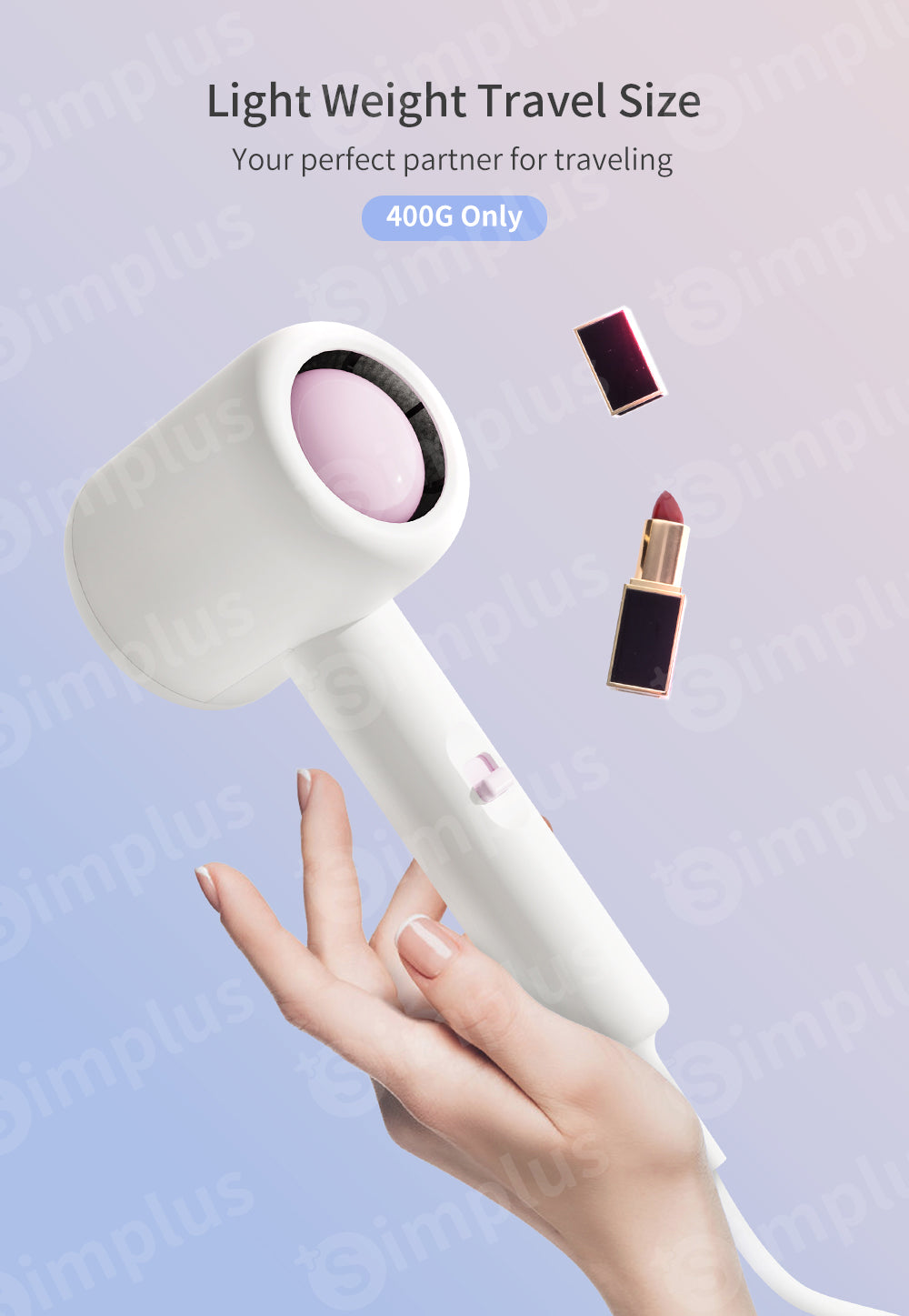 Simplus Hair Dryer Portable Quick Drying 2 Speed Hair Styling Tool