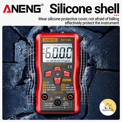 ANENG M118A Digital Mini Multimeter Tester 6000 Counts Mmultimetro True Rms Tranistor with NCV Data Hold Flashlight