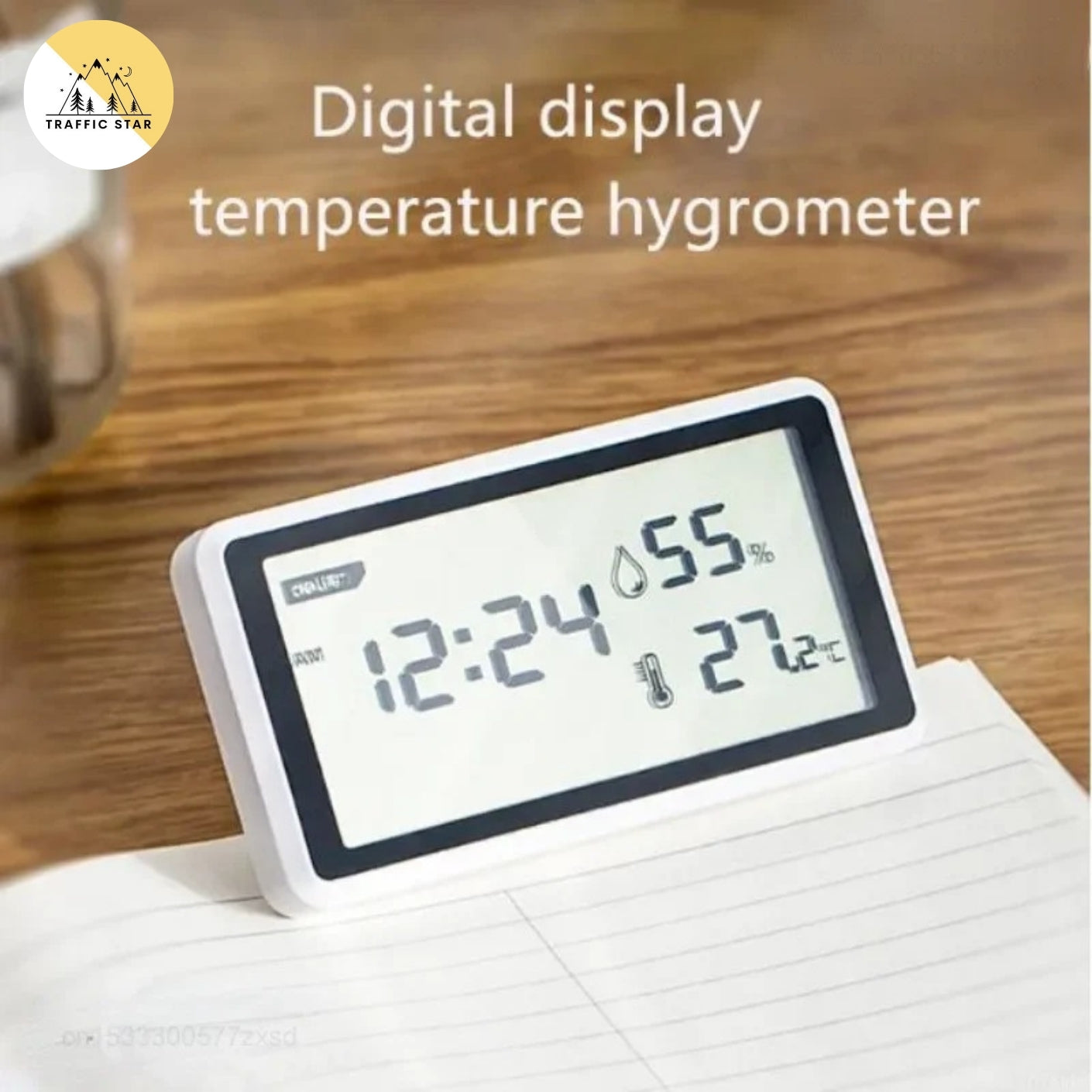 Deli Electronic Thermometer Hygrometer High Precision Weather Station with Clock Function Desktop Digital Thermometer