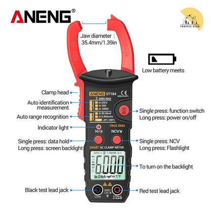 ANENG ST184 6000 Counts Professional Digital Multimeter True RMS AC/DC Voltage Tester AC Current Hz Capacitance Ohm