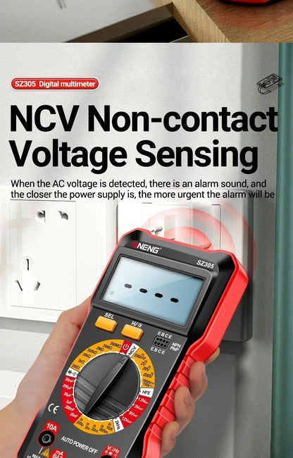 ANENG SZ305 Professional Multimeter 1999 Counts AC/DC Voltage Tester Ammeter Capacitor hFE Triode Hz Detector Electrician Tools