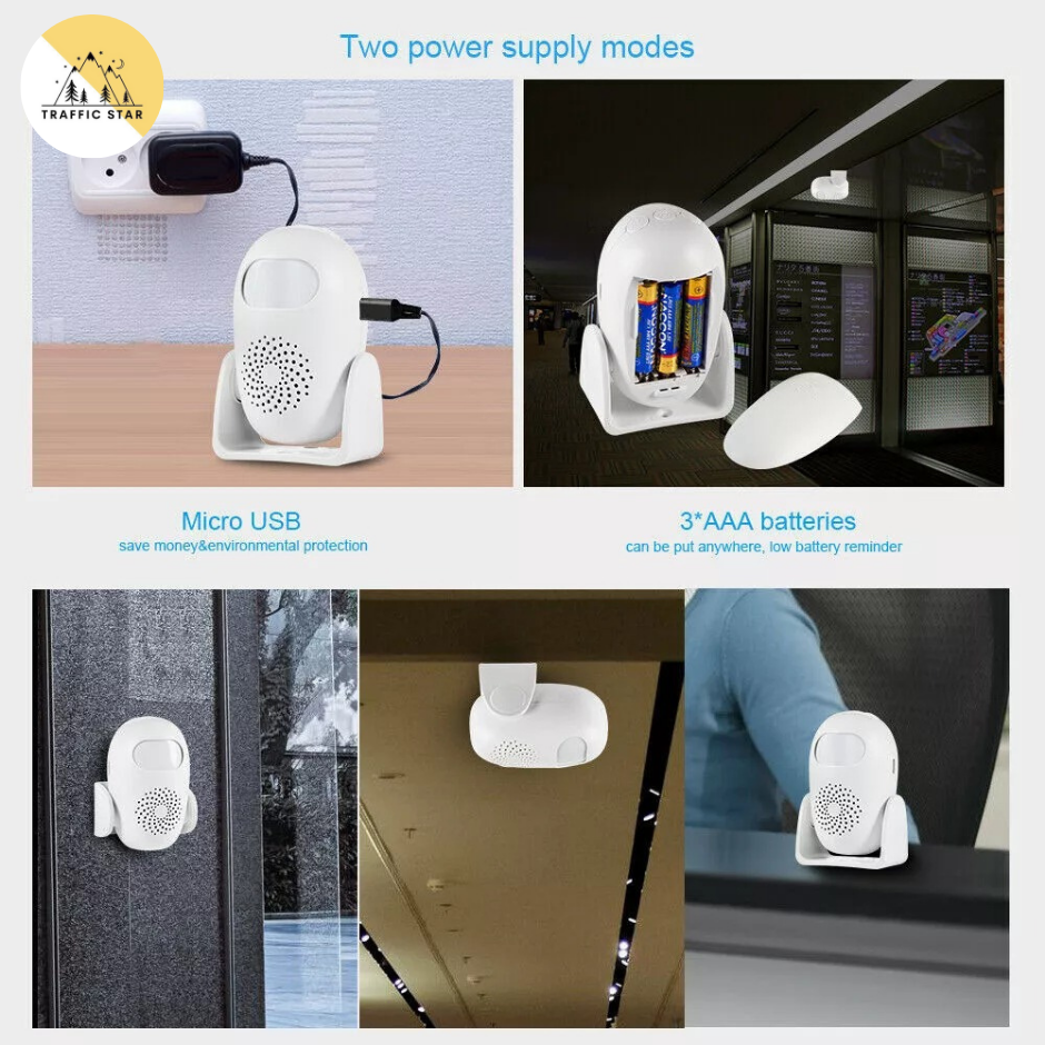 Wireless Entry Doorbell Welcome Motion Sensor Detector Gate Chime Alert Security