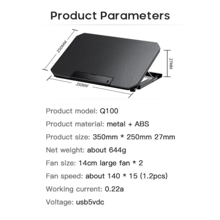 Q100 notebook radiator 14 inch 15.6 bracket laptop Fan Air Cooled