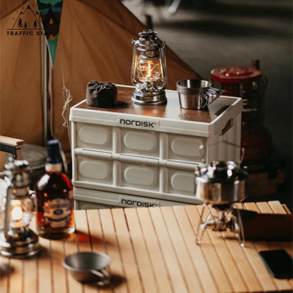 Collapsible Box With Wooden lid Folding Box Multi-purpose box (ဘက်စုံသုံးခေါက်သေတ္တာ)