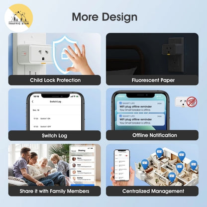 Tuya Wireless WIFI Smart Plug 16A US/VN Socket Timing Power Monitor APP Remote Control Work with SmartLife Alexa GoogleHome