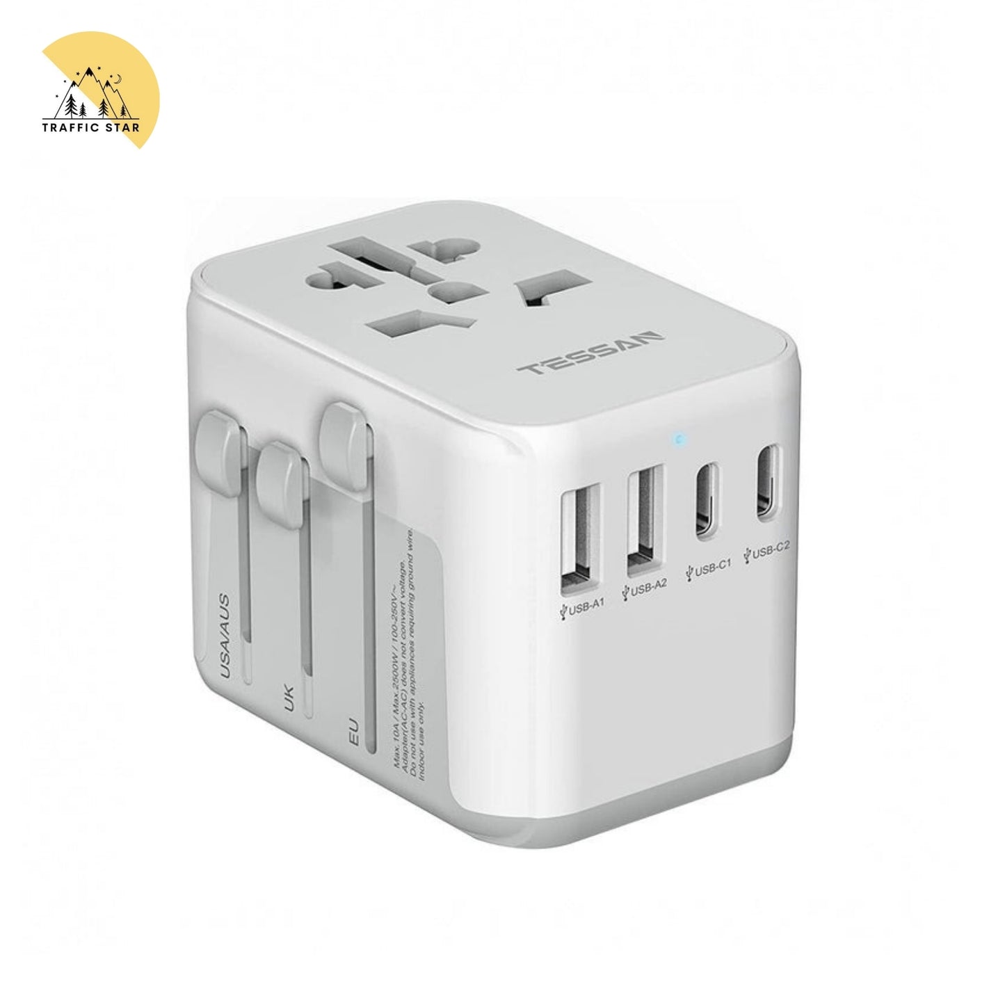 Tessan Universal Travel Adapter with 2 USB C and 2 USB A Ports (Fast Charging PD 17W)