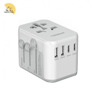Tessan Universal Travel Adapter with 2 USB C and 2 USB A Ports (Fast Charging PD 17W)