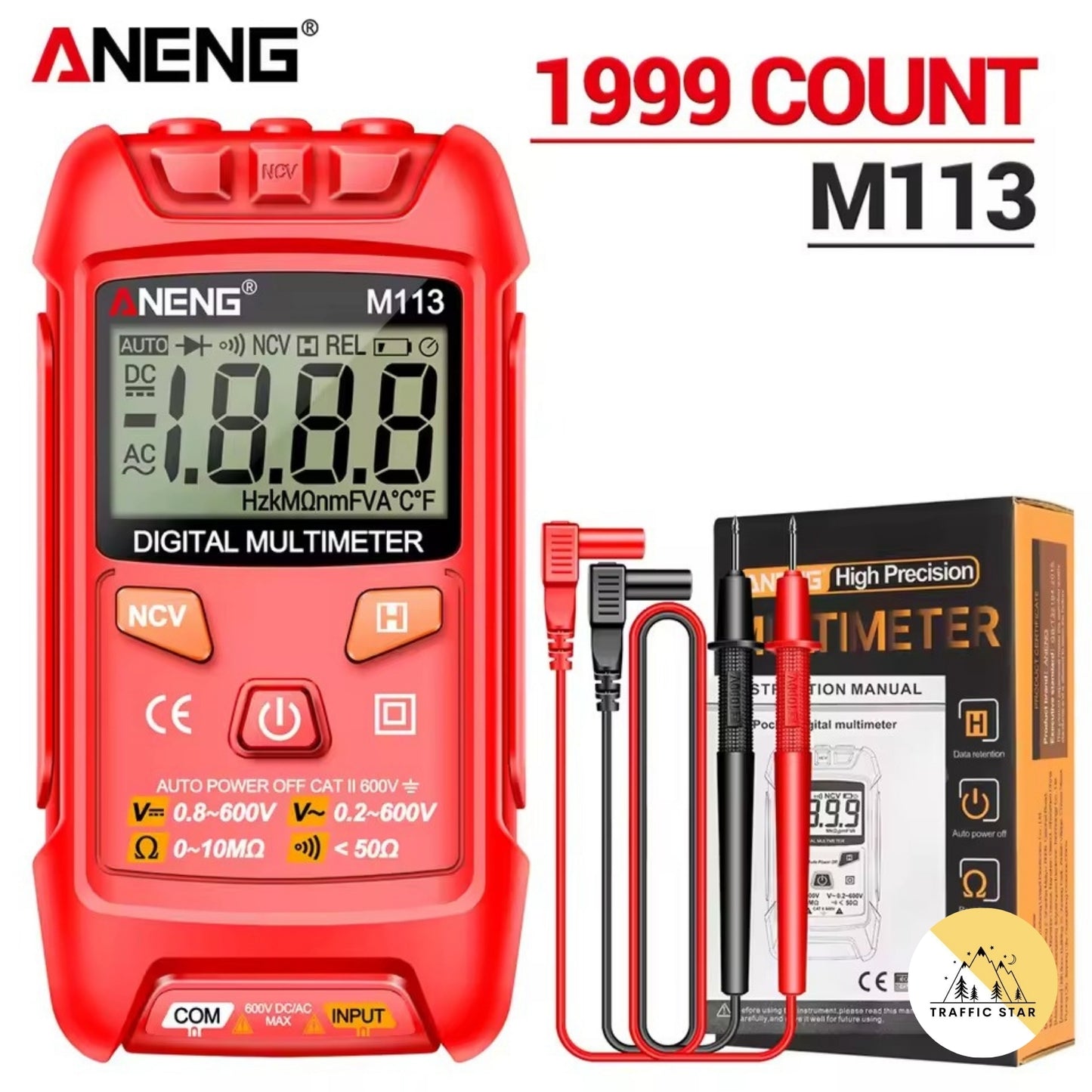 ANENG M113 Mini Portable Multimetro Tester 1999 Counts Mmultimetro Digital Multitester Auto Range Multimeter Tool