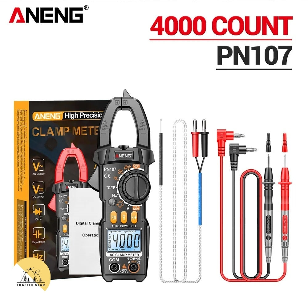 ANENG PN107 Digital Clamp Meter 600A AC Current Voltmeter Ammeter NCV Diode Temperature Frequency Professional Tool