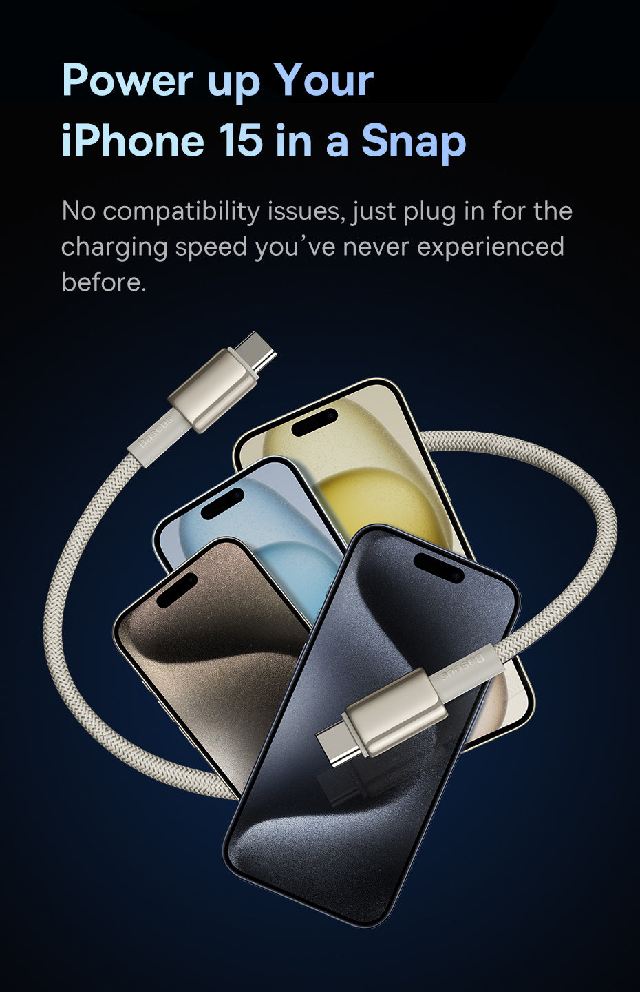 Baseus Tungsten Gold Fast Charging Data Cable 100W