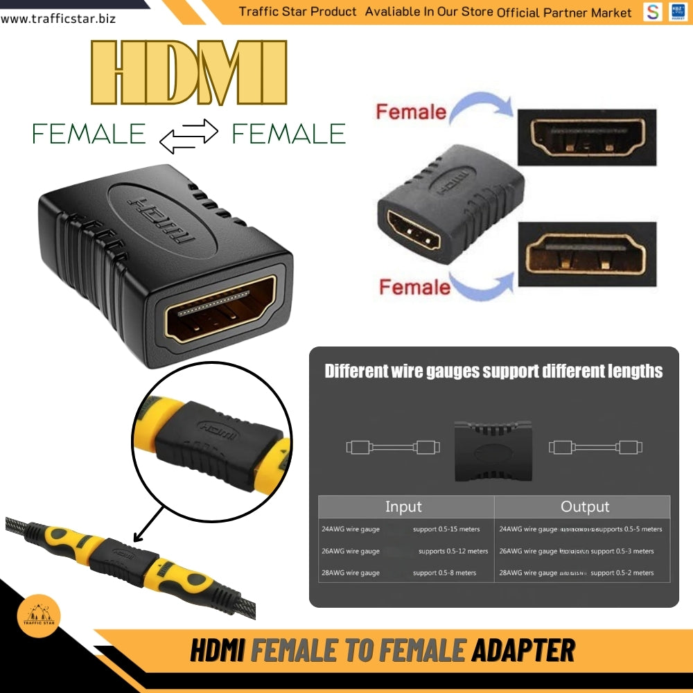 HDMI Extender Joint Connector Female to Female Converter Adapter Coupler