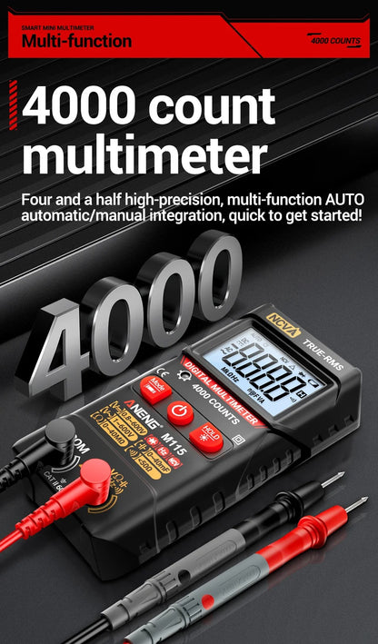 ANENG M115 MINI DIGITAL MULTIMETER 4000 Counts DC/AC Voltage Smart Multimetro OHM NCV Resistance Electrician TestTools