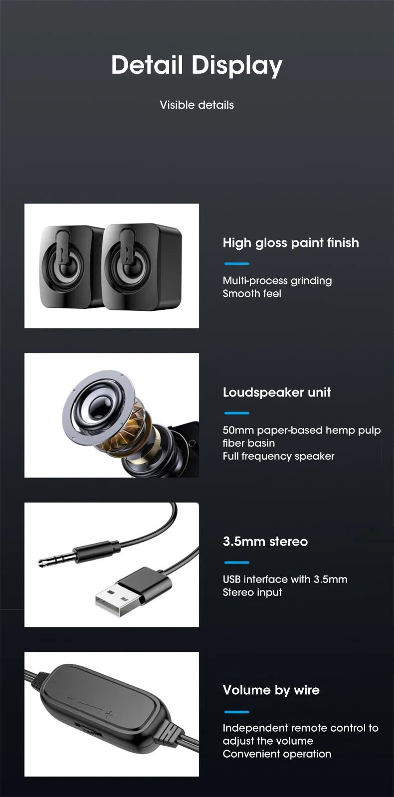 Niye Speakers Notebook speakers, clear sound and strong bass, fashion trend, USB direct power supply, easy to connect