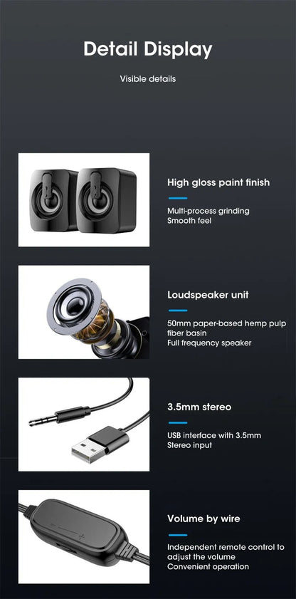 Niye Speakers Notebook speakers, clear sound and strong bass, fashion trend, USB direct power supply, easy to connect
