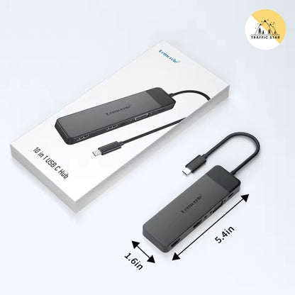 Lemorele USB-C Dock 10 Ports USB Type C to Dual HDMI 4K 30Hz VGA USB 3.0 Adapter PD100W SD Card Reader for MacBook