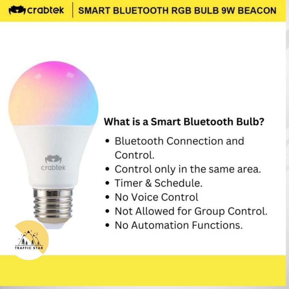 Crabtek Smart Bulb 9W - BT Controlled Smart Home Bulb