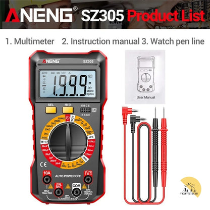 ANENG SZ305 Professional Multimeter 1999 Counts AC/DC Voltage Tester Ammeter Capacitor hFE Triode Hz Detector Electrician Tools