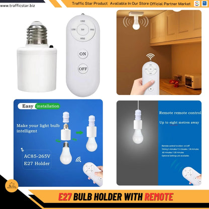 60W E27 Wireless Remote Control Smart Timer Switch 110V 220V Multi-switch Lamp Light