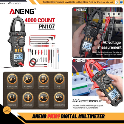 ANENG PN107 Digital Clamp Meter 600A AC Current Voltmeter Ammeter NCV Diode Temperature Frequency Professional Tool