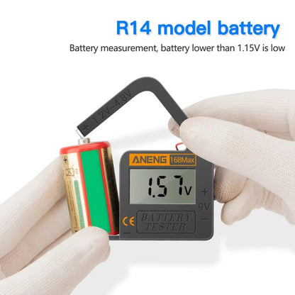 Aneng 168Max Digital Lithium Battery Tester, Battery Voltage Tester Check Battery Capacity Universal Testing Tool