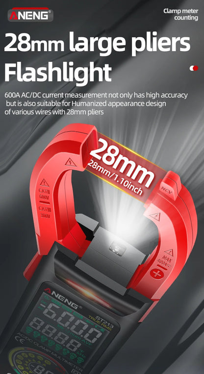 ANENG ST213 VA Clamp Meter Color Display Reverse Multimeter CAT III 6000 Counts True RMS Tester DC/AC Voltage Current Meter
