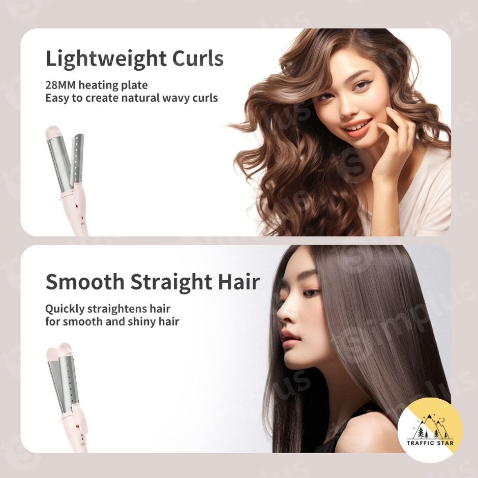Simplus 2 In 1 Mini Hair Curler/Hair Straightener