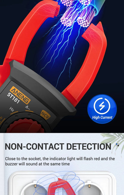 ANENG ST181 Digital Clamp Meter Car Amp Hz Capacitance NCV 4000 Counts Multimeter AC Current Ammeter Voltage Ohm Tester Tool