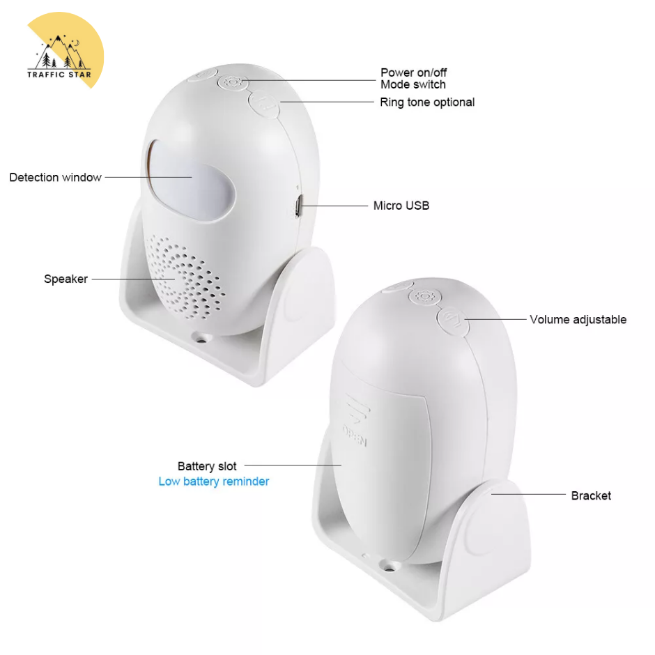 Wireless Entry Doorbell Welcome Motion Sensor Detector Gate Chime Alert Security