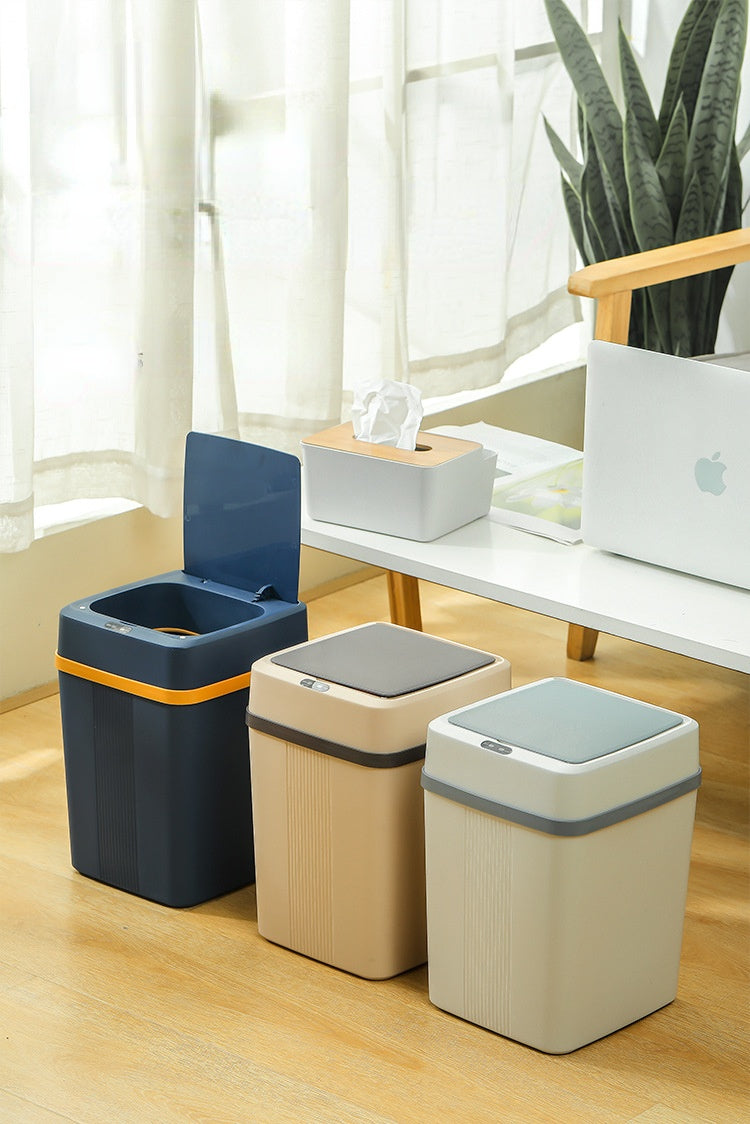 12L Intelligent Trash Can Smart Sensor Dustbin Waterproof Household Induction Garbage Bin (Motion Sensor ပါဝင်သည့် Smart အမှိုက်ပုံး)