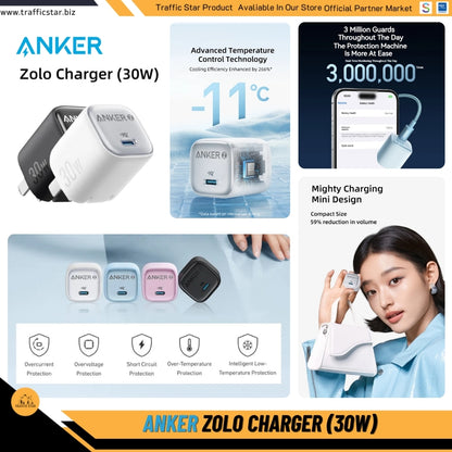 Anker Zolo Charger Type C PIQ 3.0 Foldable PPS Fast Charger (30W)