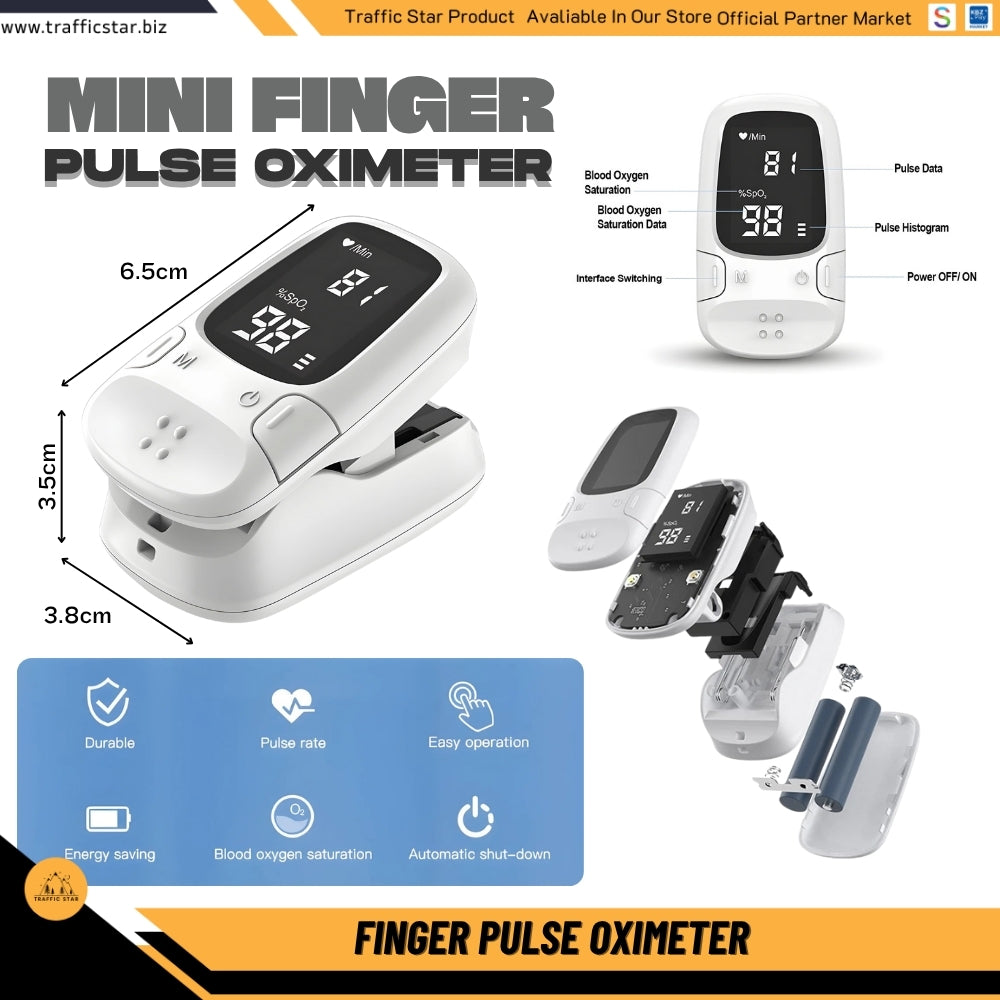 Portable Health Mini Finger Pulse Oximeter Blood Oxygen Saturation SpO2 Oximetro Oxymeter For Home
