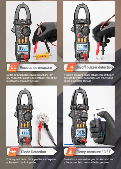 ANENG PN107 Digital Clamp Meter 600A AC Current Voltmeter Ammeter NCV Diode Temperature Frequency Professional Tool