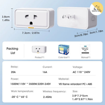Tuya Wireless WIFI Smart Plug 16A US/VN Socket Timing Power Monitor APP Remote Control Work with SmartLife Alexa GoogleHome