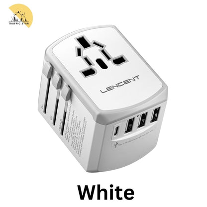 LENCENT Multi-function Universal Travel Adapter 1AC + 3 USB Ports and 1 Type C High Quality