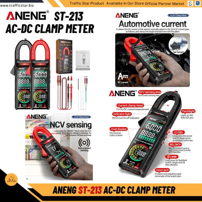 ANENG ST213 VA Clamp Meter Color Display Reverse Multimeter CAT III 6000 Counts True RMS Tester DC/AC Voltage Current Meter