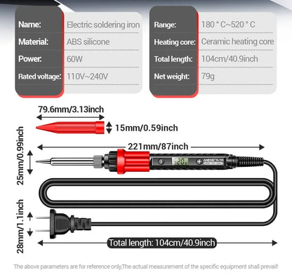 ANENG SL105 Digital Soldering Iron 110V 240V Electric Fast Welding Equipment US/EU Plug SOLDER Iron Heating Repair Tool