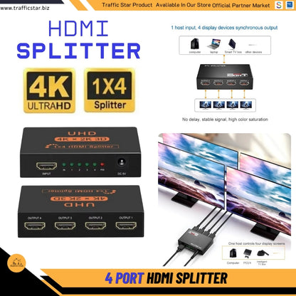 4K HDMI-Compatible 1080P Dual Display Converter 1x4 HDMI Splitter