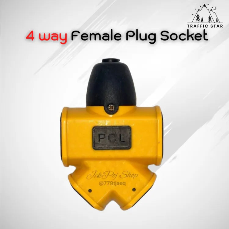 4 Way Female Plug, 4-Way Field Plug, XG-2014 Power Strip, Splitter Plug, 4-Way Rubber Plug
