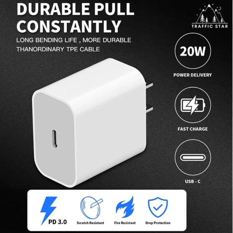 20W PD Fast Charger US Plug iOS and Android