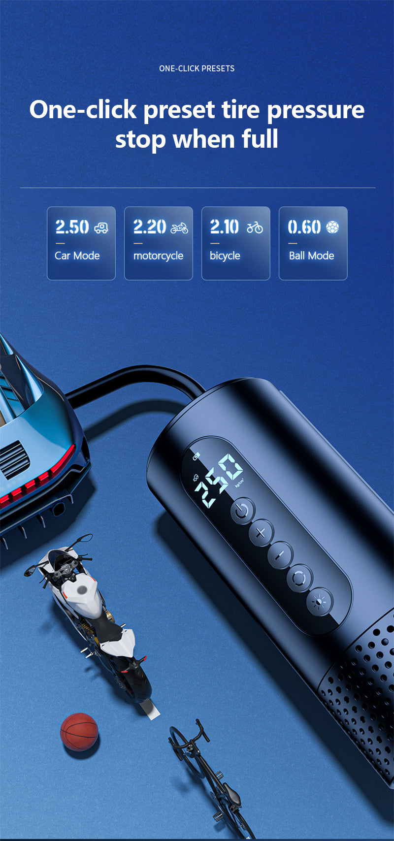 Wireless Mini Portable Car Air Pump Car Air Compressor 12V 150PSI